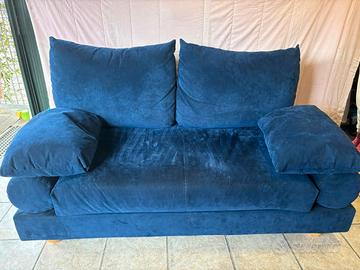 Coppia divani alcantara blu