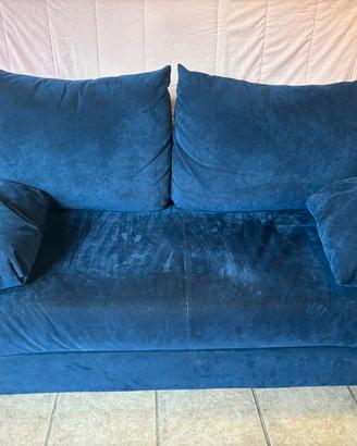 Coppia divani alcantara blu
