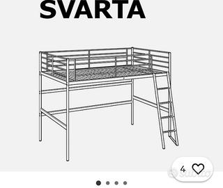 letto Ikea svarta con soppalco 
