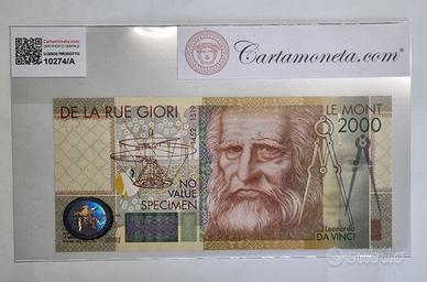 banconota 2000 prova di stampa Leonardo da Vinci