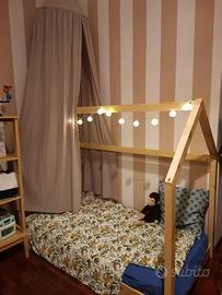 Lettino montessoriano casetta legno bambino