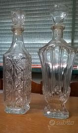 2 bottiglie vintage in vetro