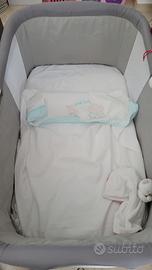 Piumino e copertina + culla con materassino