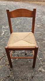 Sedie singole in legno e paglia / vintage