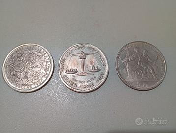 Copia di 3 monete in metallo ( non Argento)