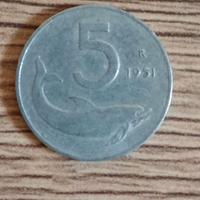 moneta 5 lire del 1951