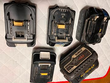 Batterie dewalt makita usate non funzionanti