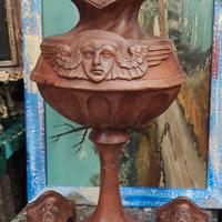 grande vaso in terracotta con 2 mensole in terraco