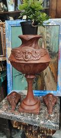 grande vaso in terracotta con 2 mensole in terraco