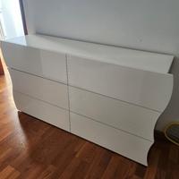 Cassettiera dmora bianco lucido  155x40x82