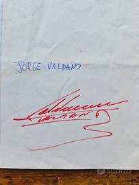 Autografo Originale J. Vadano mondiali calcio 1990