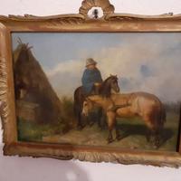 Nicola Palizzi dipinto olio su tela firmato 