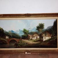 Quadro Impressionista di F.Mancini con paesaggio 