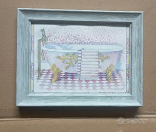 Coppia stampe in cornice arredo bagno 