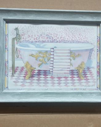 Coppia stampe in cornice arredo bagno 