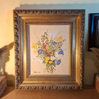 Quadro del 2008 Di Marin Mazzo di fiori cm 37x42