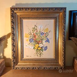 Quadro del 2008 Di Marin Mazzo di fiori cm 37x42