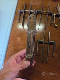 5 coppie maniglie ottone con placca