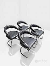Giotto stoppino sedie design modernariato pelle