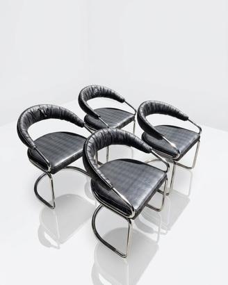 Giotto stoppino sedie design modernariato pelle