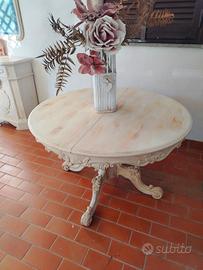 TAVOLO TONDO SHABBY ALLUNGABILE 