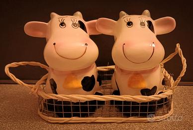 Portasale e Portapepe a forma di mucca