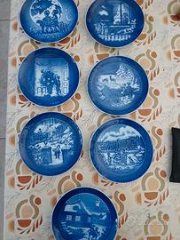 Lotto 7 piatti Natale Royal Copenhagen 2000-2005 