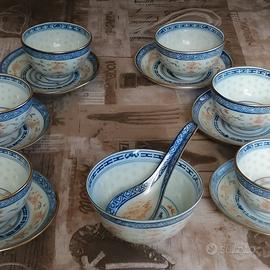 Servizio da tè cinese x 6 con zuccheriera