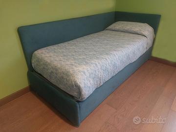 Letto singolo ad angolo Noctis Space rete estraib.