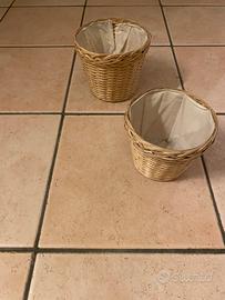 Set di 4 vasi in vimini