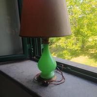 lampada da tavolo vetro verde antica