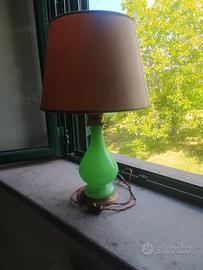 lampada da tavolo vetro verde antica