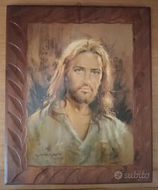 Quadro Volto di Cristo - riproduzione su legno