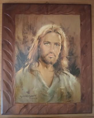 Quadro Volto di Cristo - riproduzione su legno