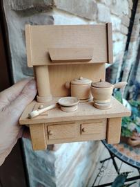 Cucina miniatura legno SEVI vintage anni 70 