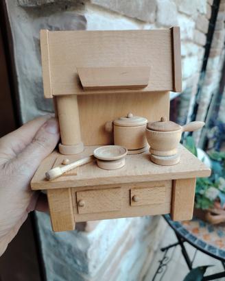 Cucina miniatura legno SEVI vintage anni 70 