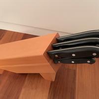 Set 6 coltelli da cucina inox con ceppo