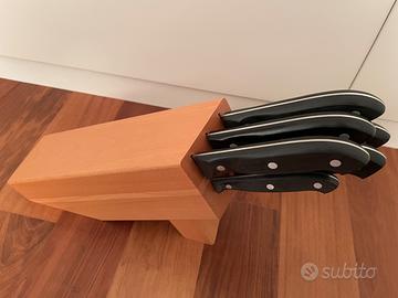 Set 6 coltelli da cucina inox con ceppo