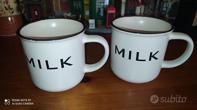 MILK 2 tazze stile vintage ceramica - mug