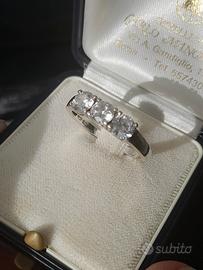 Anello Trilogy unisex argento galvanizzato oro bia