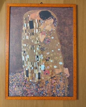 riproduzione bacio di Klimt in cornice