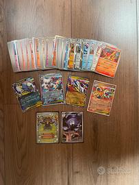 Lotto 90+ carte pokemon comuni, holo, ex, illustra