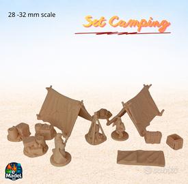 Set Campeggio Tabletop 10 Pezzi Fantasy RPG
