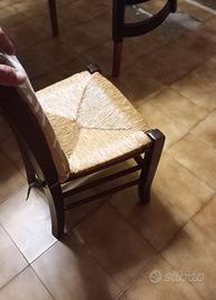 Sedie legno e paglia 