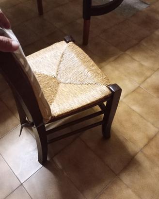 Sedie legno e paglia 