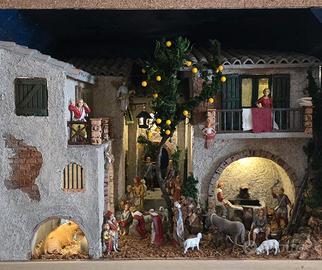 presepe artigianale in cassetta di legno