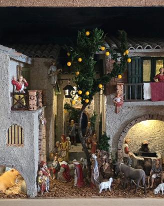 presepe artigianale in cassetta di legno