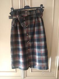 Gonna longuette a quadri 