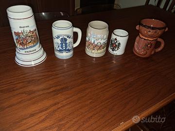 Collezione di boccali da birra