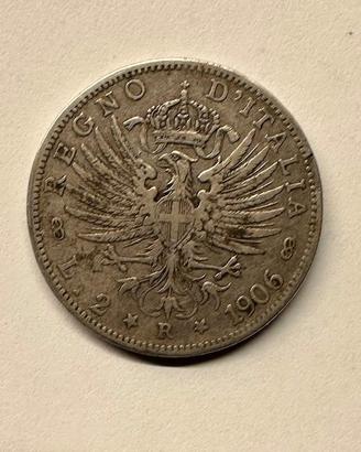 Moneta 2 Lire  "Aquila Sabauda" – Ag 835